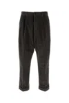 Ami Alexandre Mattiussi Ami Paris Cotton Carrot Oversized Trousers Anthracite In Brown