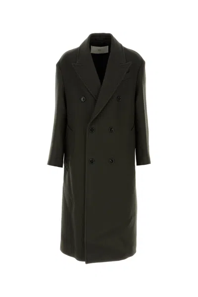 AMI ALEXANDRE MATTIUSSI CAPPOTTO IN LANA ANTRACITE  UOMO