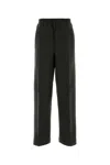 Ami Alexandre Mattiussi Ami Women Charcoal Wool Wide-leg Pant In Black