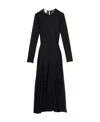 Ami Alexandre Mattiussi Ami Checked Semi-sheer Long-sleeved Midi Dress In Black