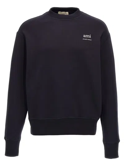 AMI ALEXANDRE MATTIUSSI AMI CLASSIC CREW NECK BLACK SWEATSHIRT