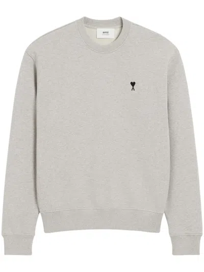 Ami Alexandre Mattiussi Ami Paris Ami Paris Grey Cotton Ami De Coeur Sweatshirt In White