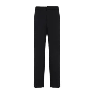 AMI ALEXANDRE MATTIUSSI AMI CLASSIC ELASTICATED WAIST BLACK VIRGIN WOOL PANTS