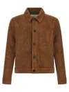 Ami Alexandre Mattiussi Ami Classic Goat Leather Jacket With Embossed Logo In Brown