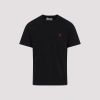 Ami Alexandre Mattiussi Ami Paris Men Black T-shirt With Ami De Coeur Embroidery On The Front In Cotton Man In Black