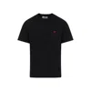 Ami Alexandre Mattiussi Ami Paris Ami De Coeur T-shirt In Organic Cotton In Black