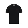 Ami Alexandre Mattiussi Ami Paris Men Black T-shirt With Ami De Coeur Embroidery On The Front In Cotton Man In Black