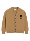 Ami Alexandre Mattiussi Ami Classic V-neck Wool Cardigan With Signature Logo In Black