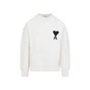 Ami Alexandre Mattiussi Ami Paris White Ami De Coeur Sweater Men In White