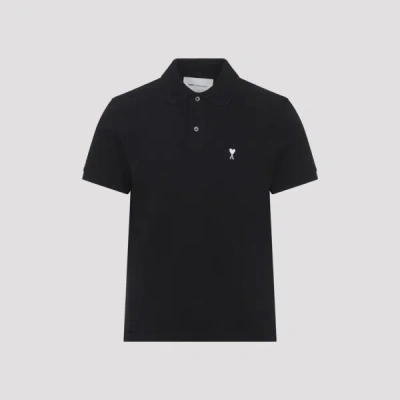 Ami Alexandre Mattiussi Black Polo Shirt With Ami De Coeur Logo Embroidered On The Front In Cotton Man In Multi