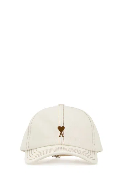 Ami Alexandre Mattiussi Ami Cotton Denim Baseball Cap For Men In White
