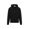 Ami Alexandre Mattiussi Ami Black Cotton Hoodie With Embroidered Logo And Functional Pockets In Black