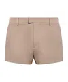 Ami Alexandre Mattiussi Ami Crepe Mini Shorts In Nude