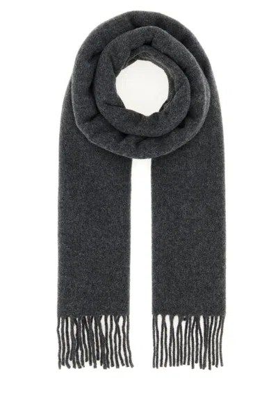 Ami Alexandre Mattiussi Ami Dark Grey Wool Scarf In Gray