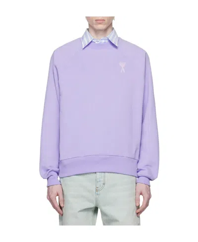 Ami Alexandre Mattiussi Ami De C Ur Round Neck Sweater In Purple