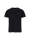 Ami Alexandre Mattiussi Ami Paris Ami De Coeur T-shirt In Organic Cotton In Black