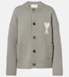 Ami Alexandre Mattiussi Ami De Caur Alpaca And Wool-blend Cardigan In Gray