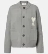 Ami Alexandre Mattiussi Ami De Caur Alpaca And Wool-blend Cardigan In Gray