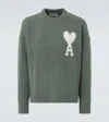 Ami Alexandre Mattiussi Adc Alpaca Blend Crewneck Sweater In Antique Clay