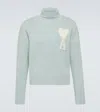 Ami Alexandre Mattiussi Ami De Coeur Turtleneck Sweater In Blue