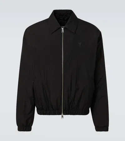 Ami Alexandre Mattiussi Quilted Padded Jacket With High Collar And Structured Silhouette In Black