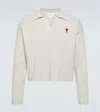 Ami Alexandre Mattiussi Ami De Caur Cotton-blend Polo Sweater In Chalk