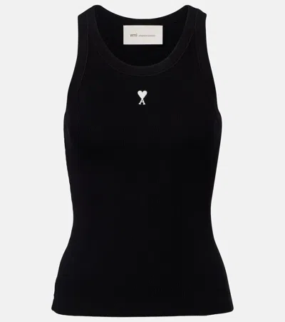 Ami Alexandre Mattiussi Ami Paris Women Ami De Couer Cotton Tank Top In Black