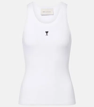 Ami Alexandre Mattiussi Ami Paris Ami Paris De Couer Cotton Tank Top In White