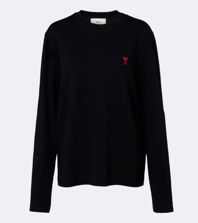 Ami Alexandre Mattiussi Ami De Caur Cotton Jersey T-shirt In Black