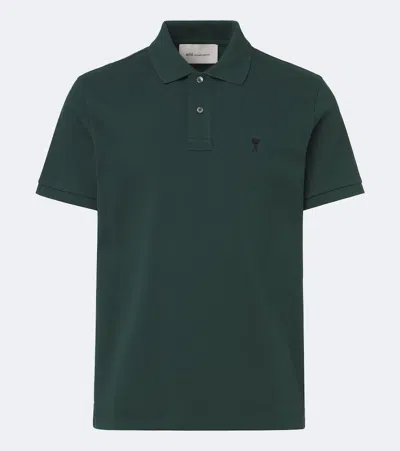 Ami Alexandre Mattiussi Minimalist Green Polo Shirt With Classic Collar