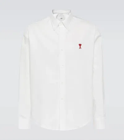 Ami Alexandre Mattiussi Ami De Caur Cotton Shirt In White
