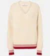 Ami Alexandre Mattiussi Ami De Caur Ribbed-knit Virgin Wool Sweater In Beige