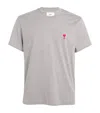 Ami Alexandre Mattiussi Ami Paris Ami De Coeur Logo Embroidered Crewneck T-shirt In Grey