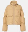 Ami Alexandre Mattiussi Ami De Caur Technical Canvas Down Jacket In Beige