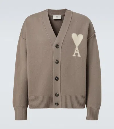 Ami Alexandre Mattiussi Ami Paris Cardigan In Grey