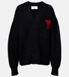 Ami Alexandre Mattiussi Ami De Caur Virgin Wool Cardigan In Blue