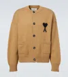 Ami Alexandre Mattiussi Ami De Caur Virgin Wool Cardigan In Neutral