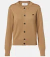 Ami Alexandre Mattiussi Long Sleeve Cardigan In Nude