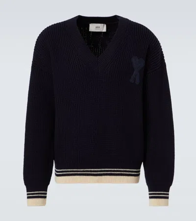 AMI ALEXANDRE MATTIUSSI AMI DE CAUR VIRGIN WOOL SWEATER