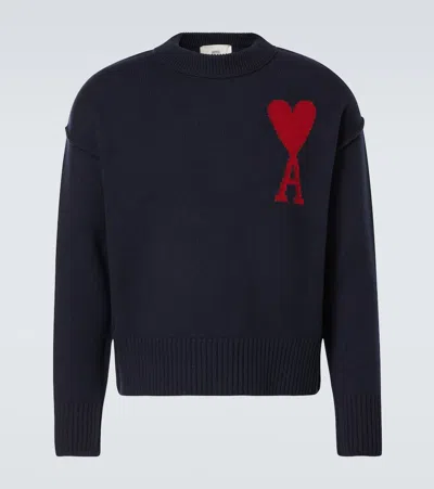 AMI ALEXANDRE MATTIUSSI AMI DE CAUR VIRGIN WOOL SWEATER