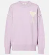 Ami Alexandre Mattiussi Ami De Caur Virgin Wool Sweater In Purple