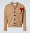 Ami Alexandre Mattiussi Adc Merino Wool Cardigan In Beige