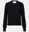 Ami Alexandre Mattiussi Ami Paris Ami De Coeur Black Crew-neck Sweatshirt Women In Black