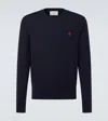 Ami Alexandre Mattiussi Ami De Coeur Cotton Sweatshirt In Blue
