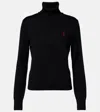 Ami Alexandre Mattiussi Ami De Caur Wool Turtleneck Sweater In Black