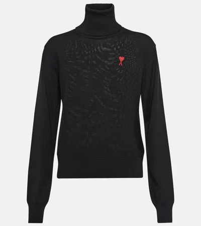 AMI ALEXANDRE MATTIUSSI AMI DE CAUR WOOL TURTLENECK SWEATER