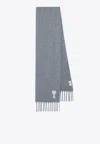 Ami Alexandre Mattiussi Ami Paris Ami Paris De Coeur Scarf In Gray