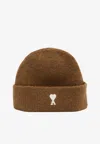 Ami Alexandre Mattiussi Ami De Coeur Alpaca Wool Beanie In Brown