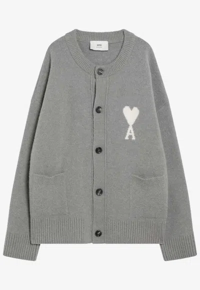 AMI ALEXANDRE MATTIUSSI AMI DE COEUR ALPACA WOOL CARDIGAN