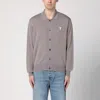 Shop Ami Alexandre Mattiussi Ami Paris Ami De Coeur Ash-coloured Cardigan In Grey